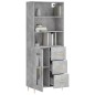 Highboard Betongrau 69,5x34x180 cm Holzwerkstoff Highboard Betongrau 69,5x34x180 cm Holzwerkstoff