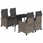 vidaXL 5-tlg. Garten-Essgruppe mit Kissen Grau Poly Rattan vidaXL 5-tlg. Garten-Essgruppe mit Kissen Grau Poly Rattan