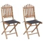 Klappbare Gartenstühle 2 Stk. mit Kissen Bambus Klappbare Gartenstühle 2 Stk. mit Kissen Bambus