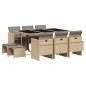 vidaXL 11-tlg. Garten-Essgruppe mit Kissen Beigemischung Poly Rattan vidaXL 11-tlg. Garten-Essgruppe mit Kissen Beigemischung Poly Rattan