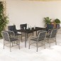 vidaXL 7-tlg. Garten-Essgruppe mit Kissen Hellgrau Poly Rattan vidaXL 7-tlg. Garten-Essgruppe mit Kissen Hellgrau Poly Rattan