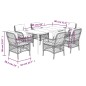 vidaXL 7-tlg. Garten-Essgruppe mit Kissen Hellgrau Poly Rattan vidaXL 7-tlg. Garten-Essgruppe mit Kissen Hellgrau Poly Rattan