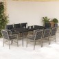 vidaXL 9-tlg. Garten-Essgruppe mit Kissen Hellgrau Poly Rattan vidaXL 9-tlg. Garten-Essgruppe mit Kissen Hellgrau Poly Rattan