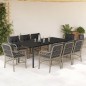 vidaXL 9-tlg. Garten-Essgruppe mit Kissen Hellgrau Poly Rattan vidaXL 9-tlg. Garten-Essgruppe mit Kissen Hellgrau Poly Rattan