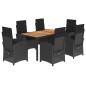 vidaXL 7-tlg. Garten-Essgruppe mit Kissen Schwarz Poly Rattan vidaXL 7-tlg. Garten-Essgruppe mit Kissen Schwarz Poly Rattan