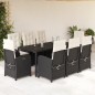 vidaXL 9-tlg. Garten-Essgruppe mit Kissen Schwarz Poly Rattan vidaXL 9-tlg. Garten-Essgruppe mit Kissen Schwarz Poly Rattan