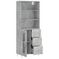 Highboard Betongrau 69,5x34x180 cm Holzwerkstoff Highboard Betongrau 69,5x34x180 cm Holzwerkstoff