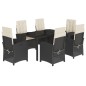 vidaXL 7-tlg. Garten-Essgruppe mit Kissen Schwarz Poly Rattan vidaXL 7-tlg. Garten-Essgruppe mit Kissen Schwarz Poly Rattan