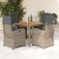 vidaXL 5-tlg. Garten-Essgruppe mit Kissen Grau Poly Rattan vidaXL 5-tlg. Garten-Essgruppe mit Kissen Grau Poly Rattan