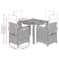 vidaXL 5-tlg. Garten-Essgruppe mit Kissen Grau Poly Rattan vidaXL 5-tlg. Garten-Essgruppe mit Kissen Grau Poly Rattan