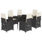 vidaXL 7-tlg. Garten-Essgruppe mit Kissen Schwarz Poly Rattan vidaXL 7-tlg. Garten-Essgruppe mit Kissen Schwarz Poly Rattan