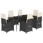 vidaXL 7-tlg. Garten-Essgruppe mit Kissen Schwarz Poly Rattan vidaXL 7-tlg. Garten-Essgruppe mit Kissen Schwarz Poly Rattan