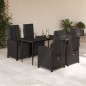 vidaXL 5-tlg. Garten-Essgruppe mit Kissen Schwarz Poly Rattan vidaXL 5-tlg. Garten-Essgruppe mit Kissen Schwarz Poly Rattan