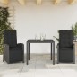 vidaXL 3-tlg. Bistro-Set mit Kissen Schwarz Poly Rattan vidaXL 3-tlg. Bistro-Set mit Kissen Schwarz Poly Rattan