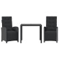 vidaXL 3-tlg. Bistro-Set mit Kissen Schwarz Poly Rattan vidaXL 3-tlg. Bistro-Set mit Kissen Schwarz Poly Rattan
