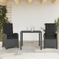 vidaXL 3-tlg. Garten-Essgruppe mit Kissen Schwarz Poly Rattan vidaXL 3-tlg. Garten-Essgruppe mit Kissen Schwarz Poly Rattan