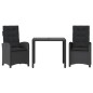 vidaXL 3-tlg. Garten-Essgruppe mit Kissen Schwarz Poly Rattan vidaXL 3-tlg. Garten-Essgruppe mit Kissen Schwarz Poly Rattan