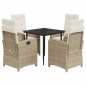 vidaXL 5-tlg. Garten-Essgruppe mit Kissen Beige Poly Rattan vidaXL 5-tlg. Garten-Essgruppe mit Kissen Beige Poly Rattan
