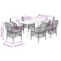 vidaXL 7-tlg. Garten-Essgruppe mit Kissen Schwarz Poly Rattan vidaXL 7-tlg. Garten-Essgruppe mit Kissen Schwarz Poly Rattan