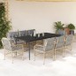 vidaXL 9-tlg. Garten-Essgruppe mit Kissen Beigemischung Poly Rattan vidaXL 9-tlg. Garten-Essgruppe mit Kissen Beigemischung Poly Rattan
