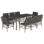 vidaXL 9-tlg. Garten-Essgruppe mit Kissen Grau Poly Rattan vidaXL 9-tlg. Garten-Essgruppe mit Kissen Grau Poly Rattan