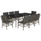 vidaXL 9-tlg. Garten-Essgruppe mit Kissen Grau Poly Rattan vidaXL 9-tlg. Garten-Essgruppe mit Kissen Grau Poly Rattan