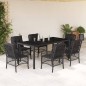 vidaXL 7-tlg. Garten-Essgruppe mit Kissen Schwarz Poly Rattan vidaXL 7-tlg. Garten-Essgruppe mit Kissen Schwarz Poly Rattan