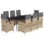 vidaXL 9-tlg. Garten-Essgruppe mit Kissen Beigemischung Poly Rattan vidaXL 9-tlg. Garten-Essgruppe mit Kissen Beigemischung Poly Rattan