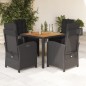 vidaXL 5-tlg. Garten-Essgruppe mit Kissen Schwarz Poly Rattan vidaXL 5-tlg. Garten-Essgruppe mit Kissen Schwarz Poly Rattan