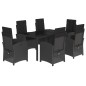 vidaXL 7-tlg. Garten-Essgruppe mit Kissen Schwarz Poly Rattan vidaXL 7-tlg. Garten-Essgruppe mit Kissen Schwarz Poly Rattan