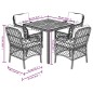 vidaXL 5-tlg. Garten-Essgruppe mit Kissen Grau Poly Rattan vidaXL 5-tlg. Garten-Essgruppe mit Kissen Grau Poly Rattan