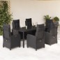 vidaXL 7-tlg. Garten-Essgruppe mit Kissen Schwarz Poly Rattan vidaXL 7-tlg. Garten-Essgruppe mit Kissen Schwarz Poly Rattan