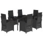 vidaXL 7-tlg. Garten-Essgruppe mit Kissen Schwarz Poly Rattan vidaXL 7-tlg. Garten-Essgruppe mit Kissen Schwarz Poly Rattan