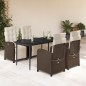 vidaXL 5-tlg. Garten-Essgruppe mit Kissen Braun Poly Rattan vidaXL 5-tlg. Garten-Essgruppe mit Kissen Braun Poly Rattan