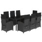 vidaXL 9-tlg. Garten-Essgruppe mit Kissen Schwarz Poly Rattan vidaXL 9-tlg. Garten-Essgruppe mit Kissen Schwarz Poly Rattan