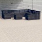 11-tlg. Garten-Sofagarnitur aus Paletten Kiefernholz Dunkelgrau 11-tlg. Garten-Sofagarnitur aus Paletten Kiefernholz Dunkelgrau