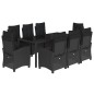 vidaXL 9-tlg. Garten-Essgruppe mit Kissen Schwarz Poly Rattan vidaXL 9-tlg. Garten-Essgruppe mit Kissen Schwarz Poly Rattan