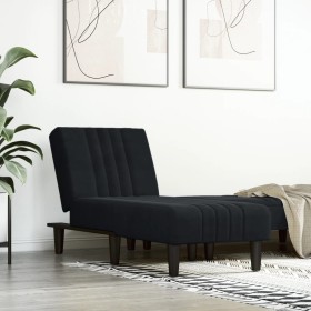 vidaXL Chaiselongue Schwarz Samt