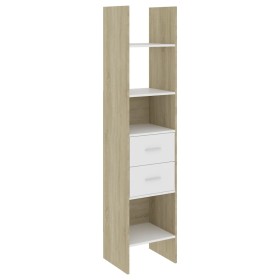 vidaXL Bücherregal Weiß Sonoma-Eiche 40x35x180 cm Holzwerkstoff