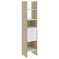 vidaXL Bücherregal Weiß Sonoma-Eiche 40x35x180 cm Holzwerkstoff vidaXL Bücherregal Weiß Sonoma-Eiche 40x35x180 cm Holzwerkstoff