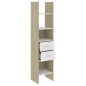 vidaXL Bücherregal Weiß Sonoma-Eiche 40x35x180 cm Holzwerkstoff vidaXL Bücherregal Weiß Sonoma-Eiche 40x35x180 cm Holzwerkstoff