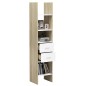 vidaXL Bücherregal Weiß Sonoma-Eiche 40x35x180 cm Holzwerkstoff vidaXL Bücherregal Weiß Sonoma-Eiche 40x35x180 cm Holzwerkstoff