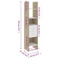 vidaXL Bücherregal Weiß Sonoma-Eiche 40x35x180 cm Holzwerkstoff vidaXL Bücherregal Weiß Sonoma-Eiche 40x35x180 cm Holzwerkstoff