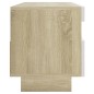 vidaXL TV-Schrank mit LED-Leuchten Weiß Sonoma-Eiche 100x35x40 cm vidaXL TV-Schrank mit LED-Leuchten Weiß Sonoma-Eiche 100x35x40 cm