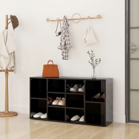 vidaXL Schuhbank Hochglanz-Schwarz 103x30x54,5 cm Holzwerkstoff