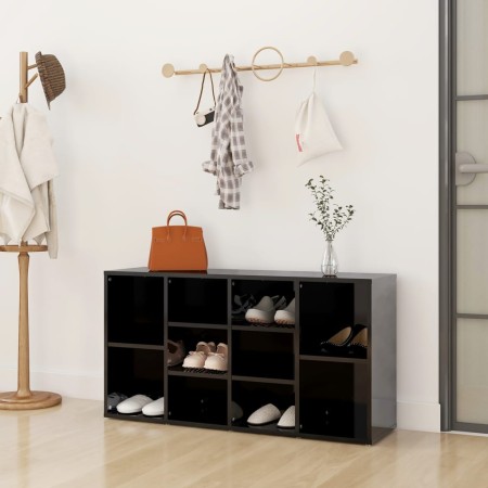vidaXL Schuhbank Hochglanz-Schwarz 103x30x54,5 cm Holzwerkstoff