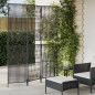 vidaXL Paravent 3-tlg. Schwarz Poly Rattan vidaXL Paravent 3-tlg. Schwarz Poly Rattan