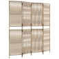 vidaXL Paravent 4-tlg. Beige Poly Rattan vidaXL Paravent 4-tlg. Beige Poly Rattan