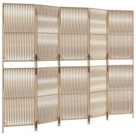 vidaXL Paravent 5-tlg. Beige Poly Rattan