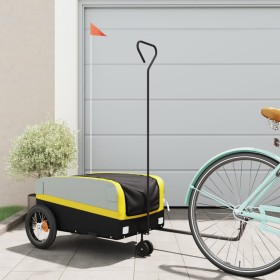 vidaXL Fahrradanhänger Schwarz und Gelb 30 kg Eisen
